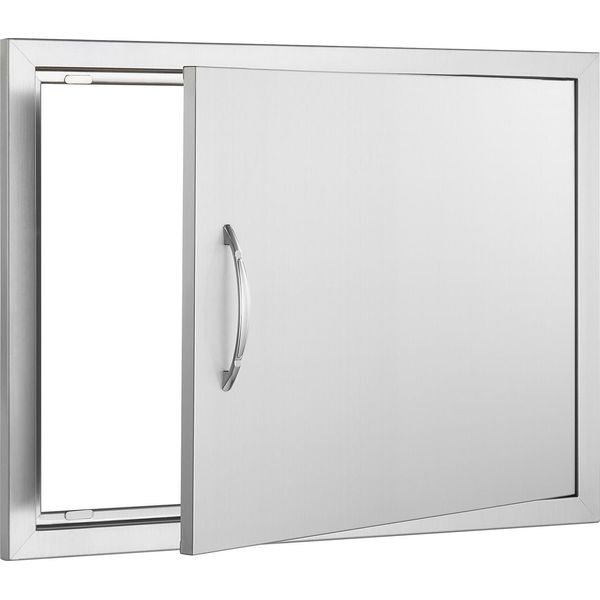 Succebuy Porta Di Accesso Al Barbecue, 685 X 508 Mm, Porta Singola Per Cucina Esterna. Montata Ad Incasso In Acciaio Inox. Montaggio Verticale A Parete Con Maniglia Per Isola Barbecue E Stazione Barbecue-image