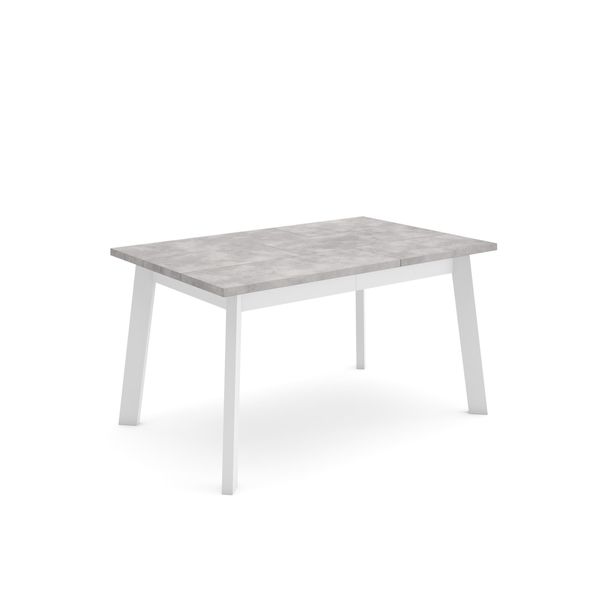 Tavolo Da Pranzo, 140X90X75Cm, Per 6 Persone, Gambe In Legno, Cemento-image