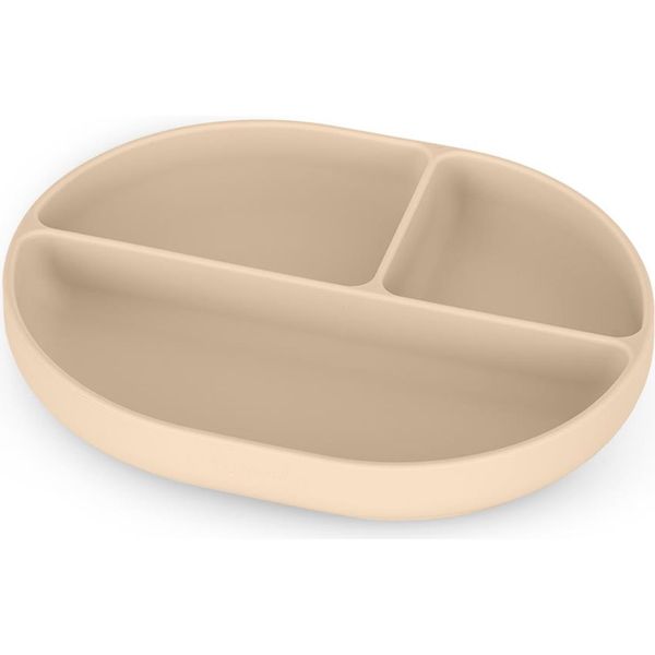 Piatto In Silicone A Scomparti Ovale Beige 6M+ Petite&Mars-image