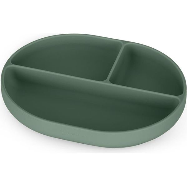 Piatto In Silicone A Scomparti Ovale Verde 6M+ Petite&Mars-image