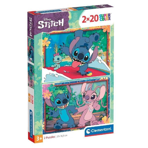 Clementoni Puzzle Disney Stitch 2X20 ElementóW - Oficjalny Produkt Oryginalny-image