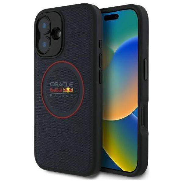 Red Bull Rbhmp16S24Puilvr Custodia Rigida Per Iphone 16 6.1 In Pelle Granatowy/Navy Anello Rosso Magsafe-image