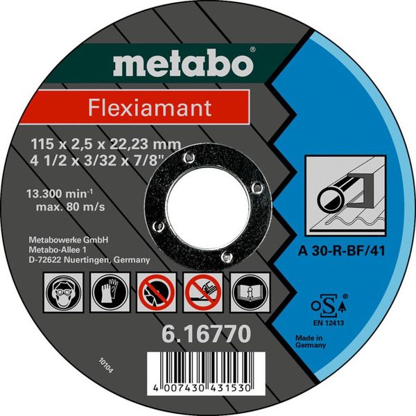 Metabo Flexiamant 115X2,5X22,23 Acciaio, Disco Da Taglio, Versione Diritta 25 Pz-image