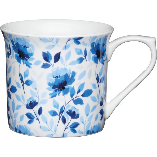 Kitchencraft China - Tazza Riffle (300 Ml), Design De Rosa Blu-image