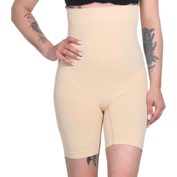 Le Donne Hanno Un Effetto Di Allontanamento Della Pancia Che Modella Istantaneamente Il Corpo Senza Cuciture A Vita Alta; Beige/L/Xl-image