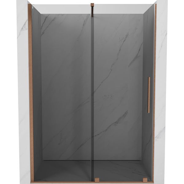 Mexen Velar Porta Doccia Scorrevole 160 Cm, Grafite, Rame Spazzolato - 871-160-000-41-65-image