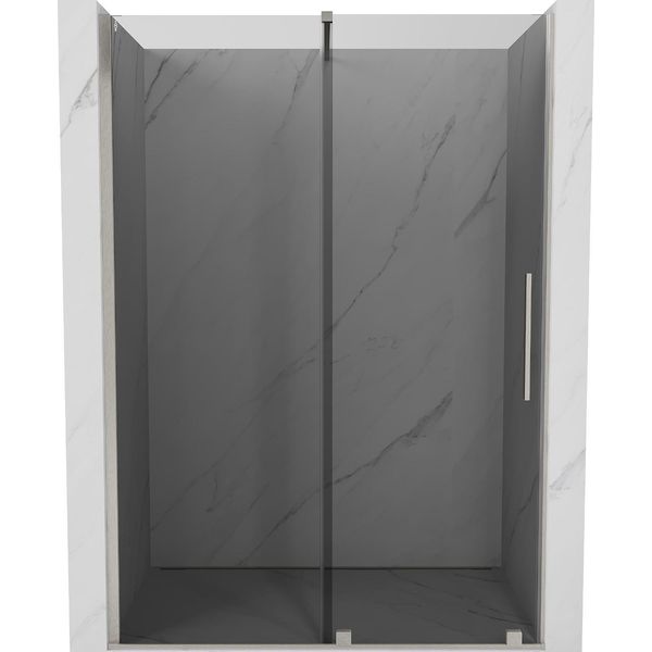 Mexen Velar Porta Doccia Scorrevole 160 Cm, Grafite, Nichel Spazzolato - 871-160-000-41-97-image