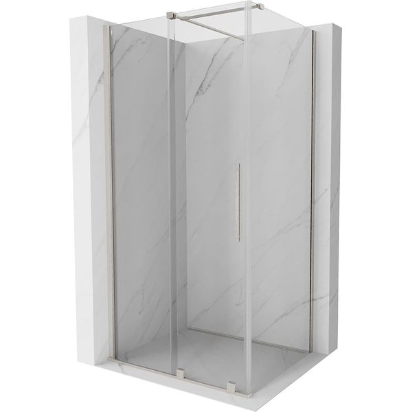 Mexen Velar Cabina Doccia Scorrevole 120 X 75 Cm, Trasparente, Nichel Spazzolato - 871-120-075-01-97-image
