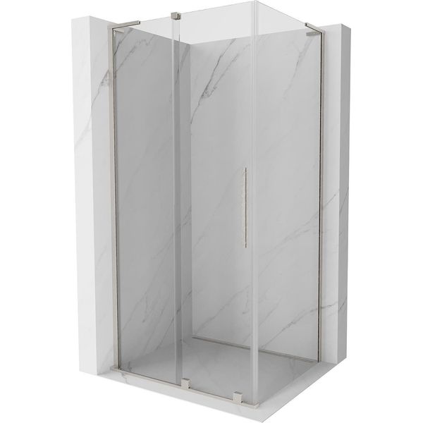 Mexen Velar L Cabina Doccia Scorrevole 110 X 120 Cm, Trasparente, Nichel Spazzolato - 871-110-120-03-97-image