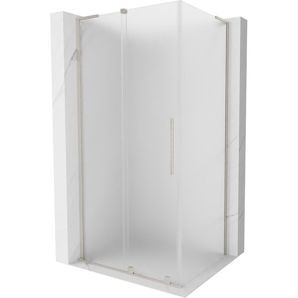 Mexen Velar L Cabina Doccia Scorrevole 110 X 75 Cm, Brina, Nichel Spazzolato - 871-110-075-33-97-image