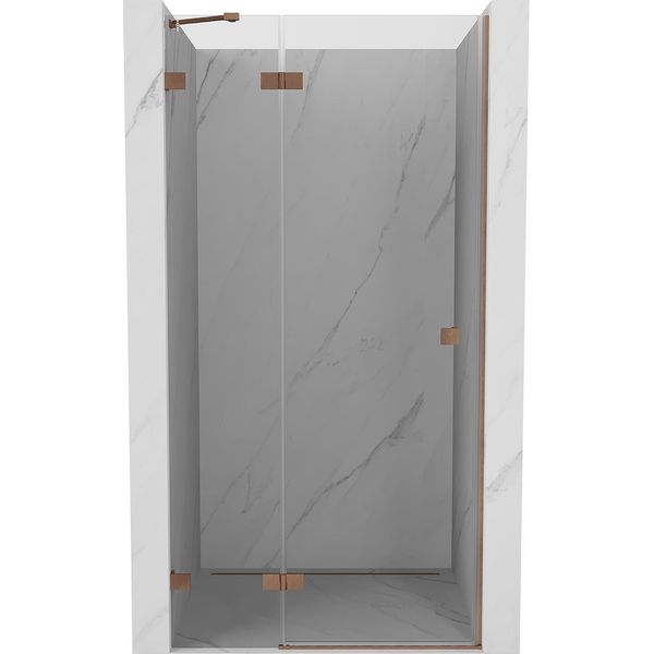 Mexen Lunar Porta Doccia A Battente Sinistra 105 Cm, Trasparente, Rame Spazzolato - 834-105-000-65-00-L-image