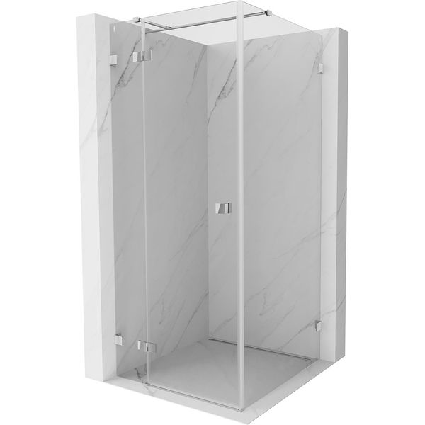 Mexen Lunar T Cabina Doccia Con Porta Battente Sinistra 110 X 110 Cm, Trasparente, Cromo - 834T-110-110-01-00-L-image
