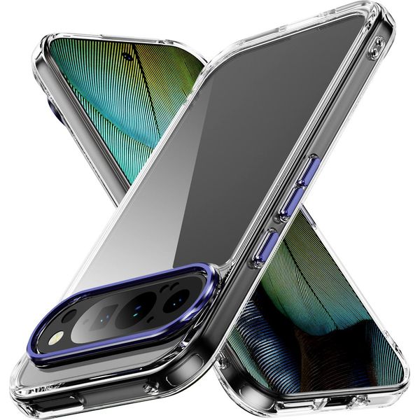 Custodia Trasparente Per Google Pixel 10 / Pixel 10 Pro Retro Rigido, Telaio In Tpu Morbido, Custodia Protettiva Antiurto Viola-image