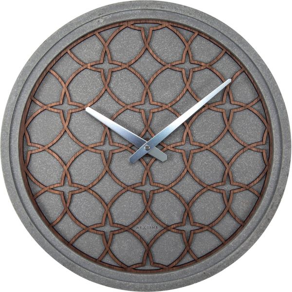 Nextime Ne-3212Br Orologio Da Parete Dia. 39.5 Cm, Poliresina/Legno, Grigio-image