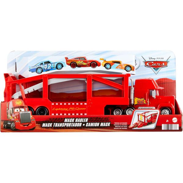 Disney Pixar Cars Transporter Mack Con Rampa, Lungo Circa 33 Cm, Transporter Per 12 Veicoli-image