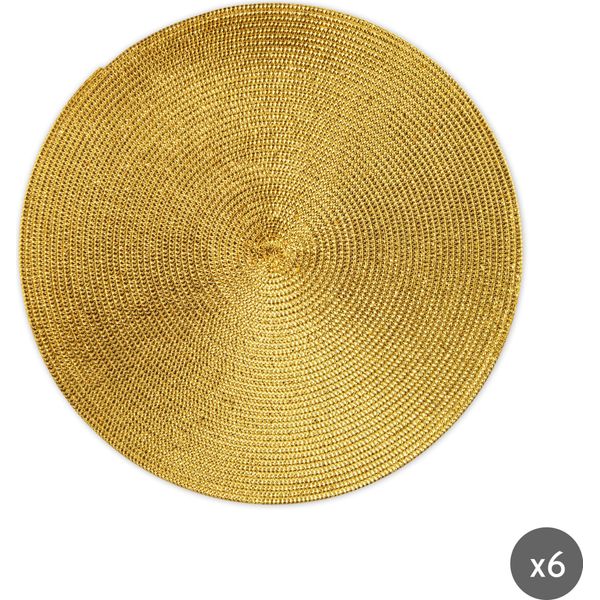 Excelsa Set Di 6 Tovagliette In Plastica Dorata 36Xh0,2X36 Cm Oro-image