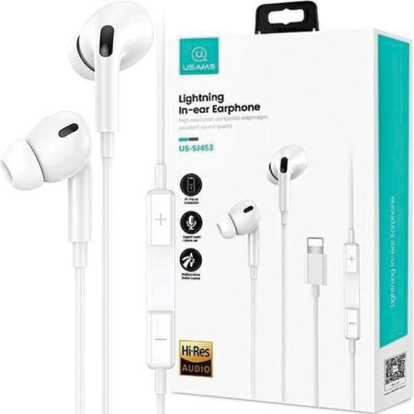Usams Cuffie Stereo Ep-41 Maxlightning Bianco/Bianco Sj621Mhs01 (Us-Sj621)-image