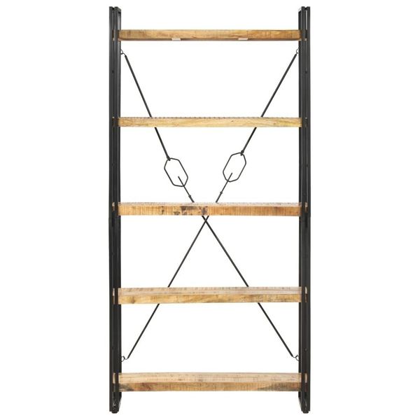 Syfax™ Libreria A 5 Ripiani 90X30X180 Cm In Legno Massello Di Mango-image