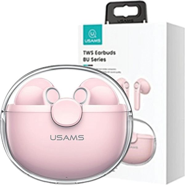 Usams Cuffie Bluetooth 5.1 Tws Buseries Senza Fili Rosa/Rosa Bhubu04-image