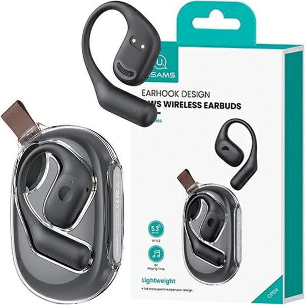 Usams Cuffie Bluetooth 5.3 G26 Owsband Wireless Nero/Nero Bhuug01-image