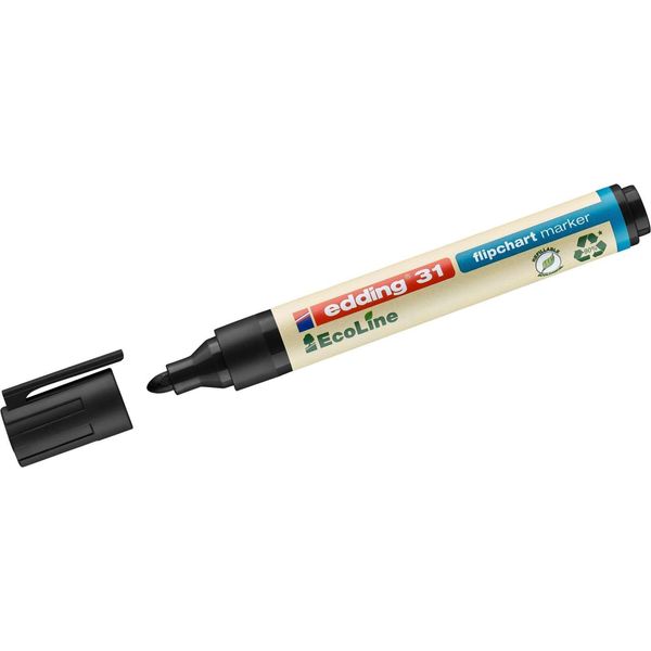 Edding 4-31001 10 Edding 31 Ecoline Flipchart-Marker Schwarz 1,5 - 3,0 Mm-image