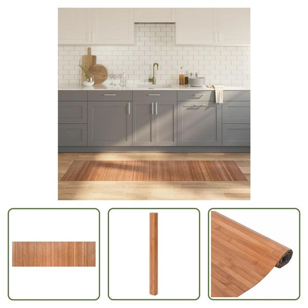 The Living Store Tappeto Rettangolare Nature 60X200 Cm Bamboo-image