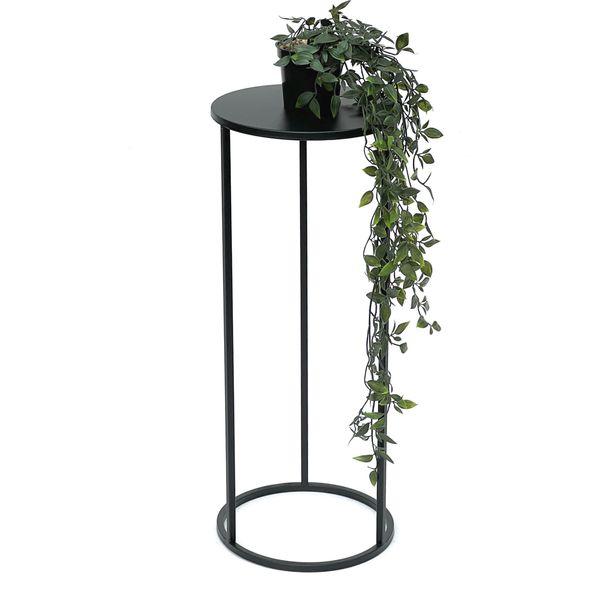 Dandibo Sgabello Per Fiori In Metallo Nero Rotondo Da 60 Cm Tavolino Per Fiori 96316 M Colonna Per Fiori Sgabello Moderno Per Piante-image