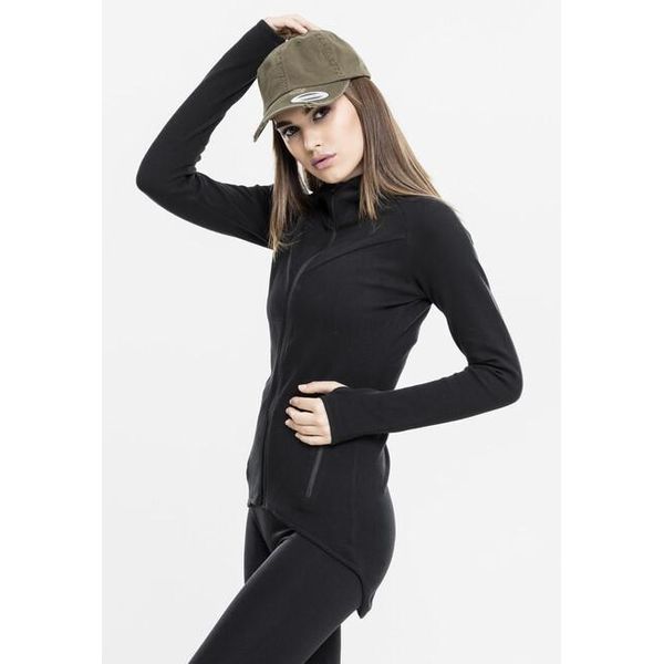 Urban Classics Damen Felpa Con Cappuccio Zip Donna Athletic Interlock Zip Hoody Nero-Xs-image