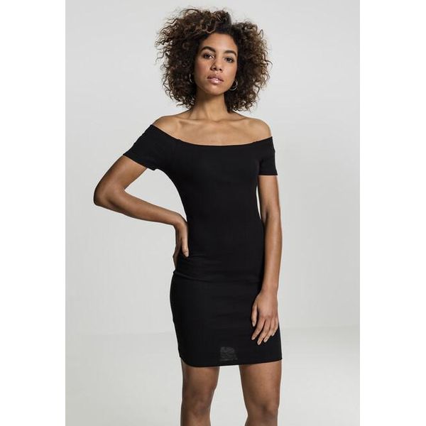 Urban Classics Donna - Abito A Costine Off Shoulder Nero - S-image