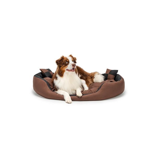 Cuccia Per Cani Lionto, Elegante Cesto Per Cani 4 In 1, Idrorepellente, Antigraffio E Di Facile Manutenzione, 110X80 Cm, Nero/Marrone-image