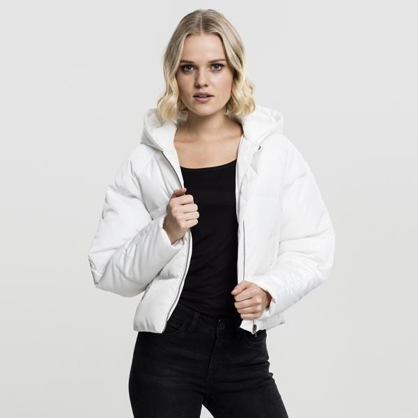 DáMská Zimní Bunda Urban Classics Ladies Hooded Oversized Puffer Jacket Offwhite - M-image