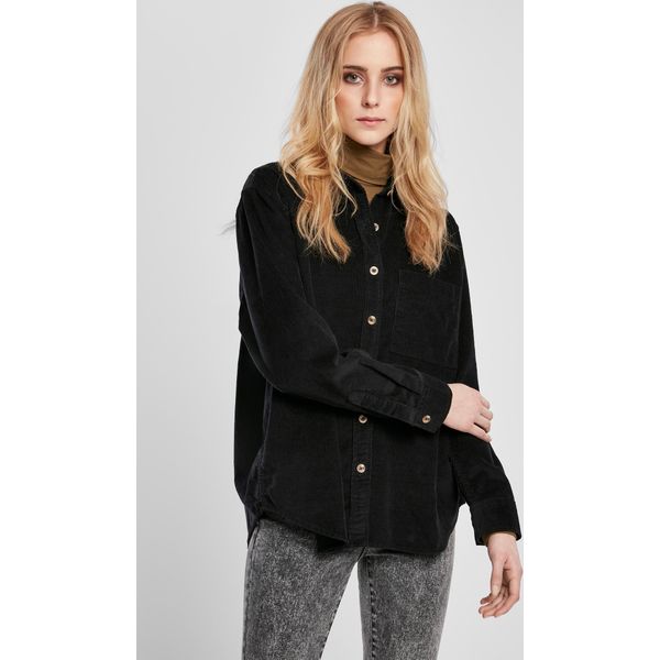 Urban Classics - Camicia Oversize In Velluto A Coste Da Donna, Nero - 5XL-image