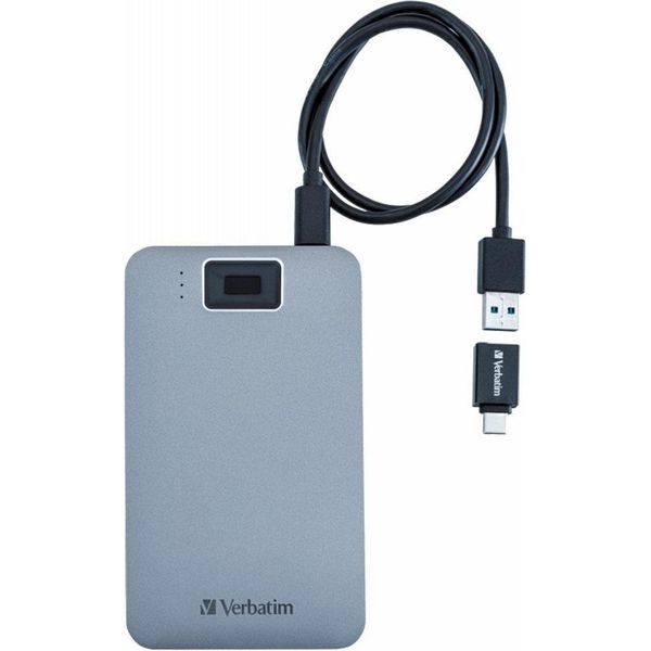 Verbatim Fingerprint Secure Hdd Usb 3.2 Gen 1 1Tb Unità Esterna Grigio 53652-image