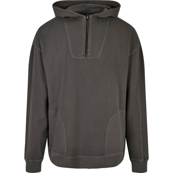 PáNská Mikina Urban Classics Overdyed Camp Hoody Blackbird - S-image