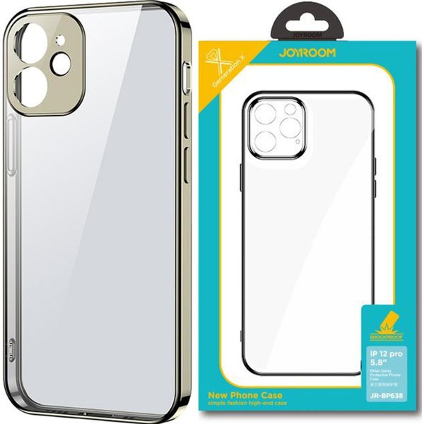 Joyroom Nuova Serie Bellezza Custodia Trasparente Ultra Sottile Con Cornice Metallica Per Iphone 12 Pro Max Oro (Jr-Bp744)-image