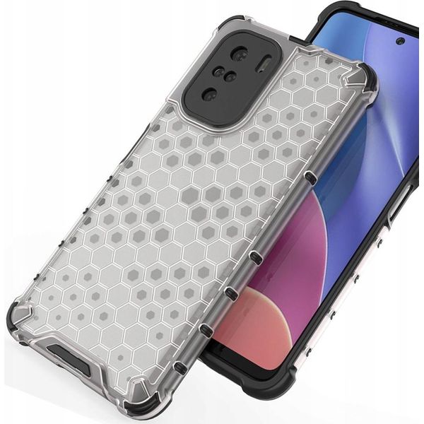 Custodia Blindata A Nido D'ape Con Telaio In Gel Xiaomi Redmi K40 Pro+ / K40 Pro / K40 / Poco F3 Trasparente-image