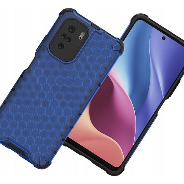 Custodia Blindata A Nido D'ape Con Telaio In Gel Xiaomi Redmi K40 Pro+ / K40 Pro / K40 / Poco F3 Blu-image