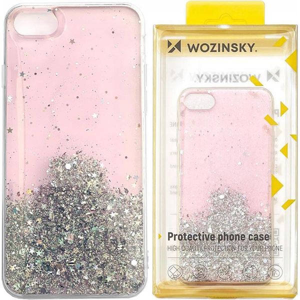 Wozinsky Star Glitter Cover Custodia Con Glitter Samsung Galaxy A22 4G Rosa-image