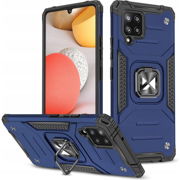 Wozinsky Anello Armatura Custodia Ibrida Blindata + Supporto Magnetico Samsung Galaxy A42 5G Blu-image