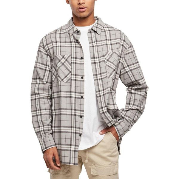 PáNská KošIle Urban Classics Camicia Lunga Oversize A Quadri Grigi Grigio/Nero - 3XL-image