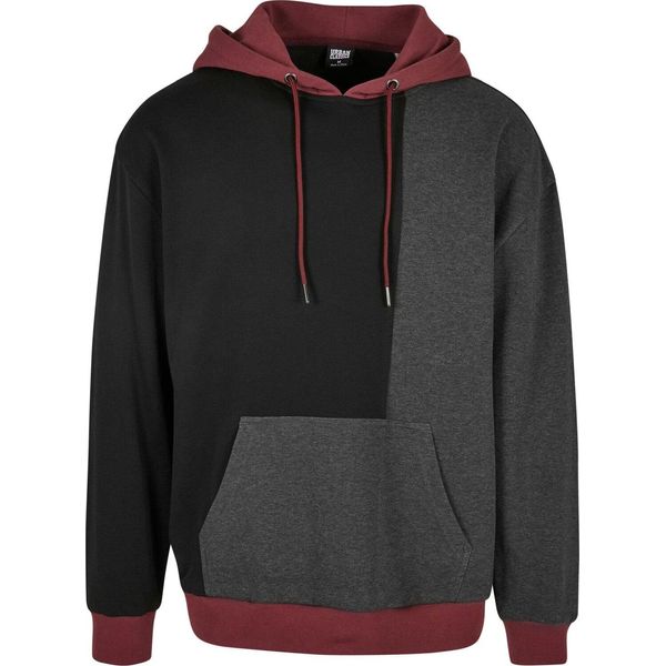 Urban Classics Felpa Con Cappuccio Oversize A Blocchi Di Colore Nero/Carbone - M-image
