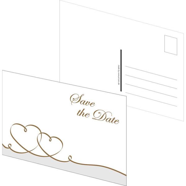 Pricaro Save The Date "Cuori Curvi"", Oro, 25 Pezzi"-image