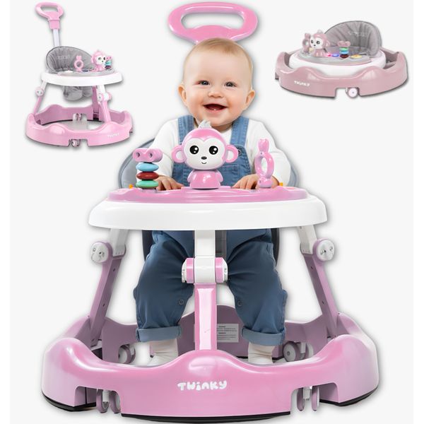 Girello Twinky® In Rosa| Girello Con Set Di Gioco E Accessori Per Un Apprendimento Sicuro E Giocoso | Incluso Zerbino E Maniglia Di Presa-image