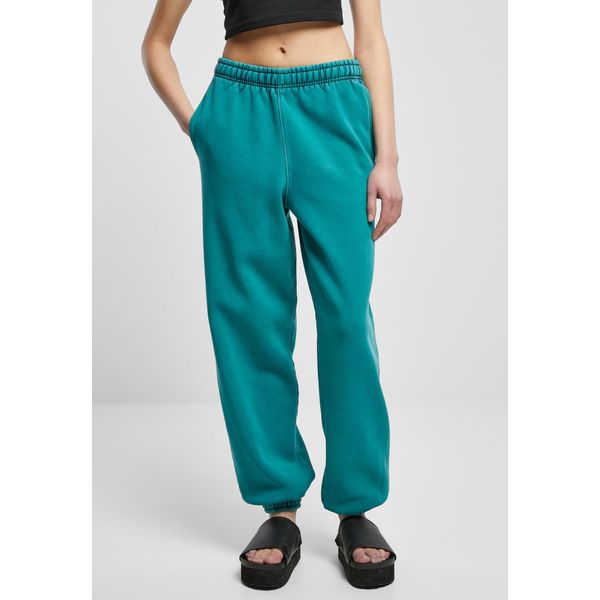 Urban Classics - Pantaloni Da Donna A Vita Alta In Pietra Lavata, Verde Acqua - 5XL-image