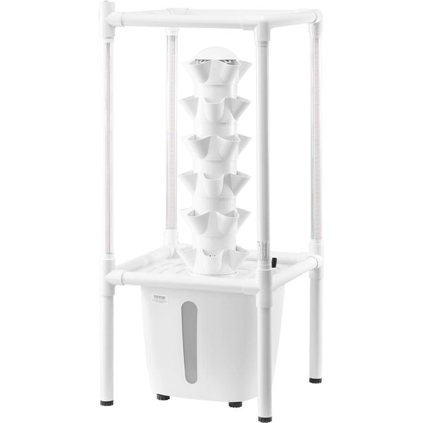 Vevor Sistema Di Coltivazione Idroponica Con Luce Di Crescita, Torre Idroponica A 30 Slot Con 6 Livelli, Giardino Idronico Per Casa Con Pompa Dell'acqua-image
