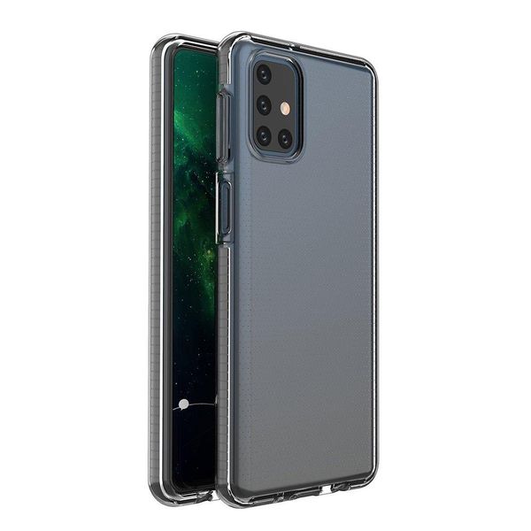 Spring Case Pokrowiec ŻElowe Etui Z Kolorową Ramką Do Samsung Galaxy M31S Czarny-image