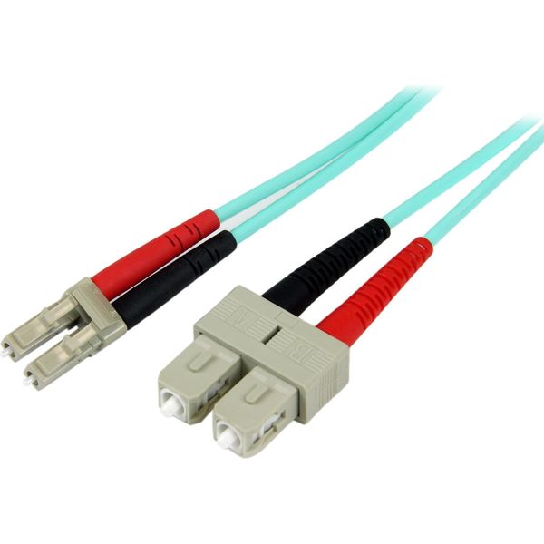 Startech.Com Cavo Patch Duplex Lszh Fibra Multimod. 50/125 2 M 10 Gb Aqua LC-SC-image