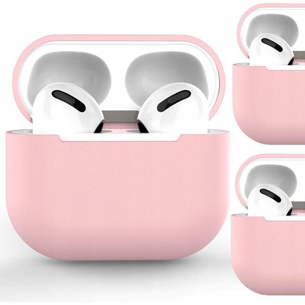 Custodia Per Airpods 2 / Airpods 1 Custodia Morbida Per Cuffie In Silicone Rosa (Custodia C)-image