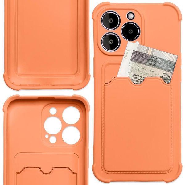 Carta Custodia Armor Case Per Xiaomi Redmi 10X 4G / Xiaomi Redmi Note 9 Carta Portafoglio Silicone Armor Case Air Bag Arancione-image