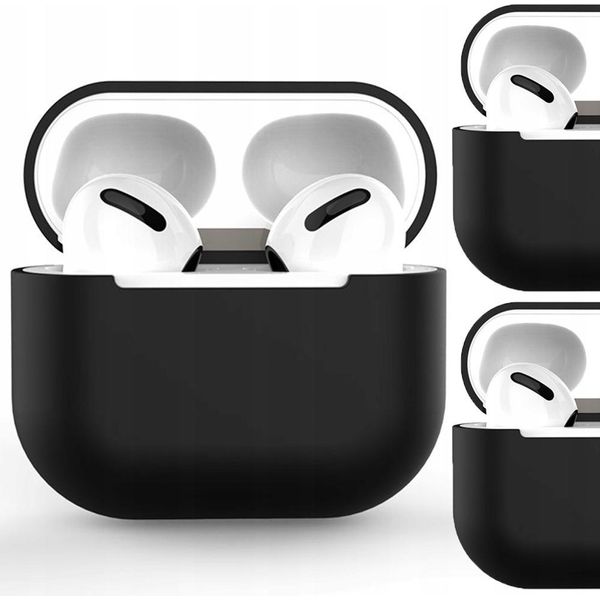Custodia Per Airpods 2 / Airpods 1 Custodia Morbida In Silicone Per Cuffie Nera (Custodia C)-image